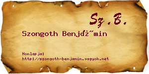 Szongoth Benjámin névjegykártya