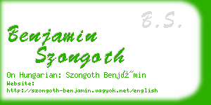 benjamin szongoth business card